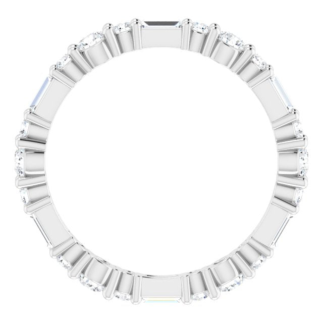 0.96 ct. Baguette & Round Diamond Eternity Band-VIRABYANI